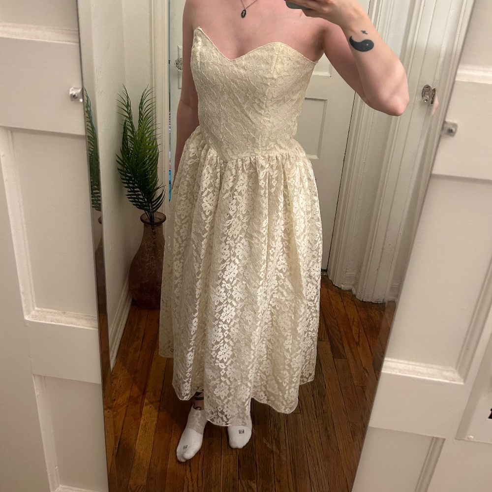 Vintage cream lace dress